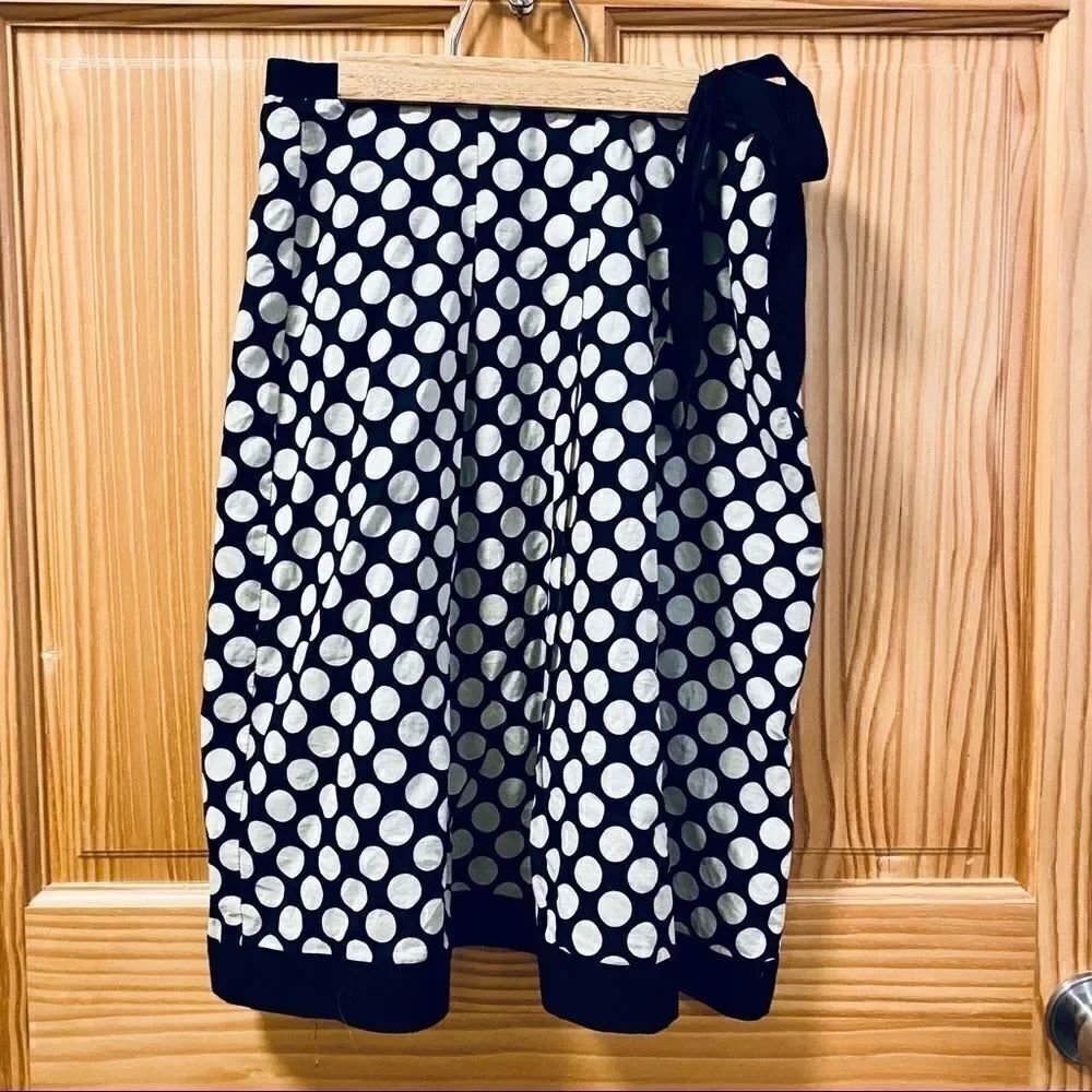 BIYAYCDA black white dot tie waist A line skirt S